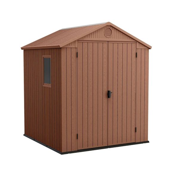 Keter Darwin 6x6ft  Apex 2 door Shed with floor 1 window (Base included)