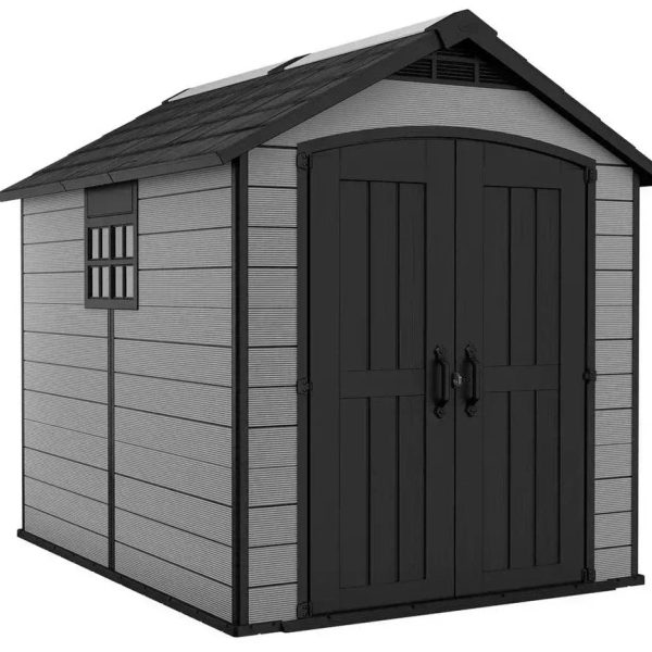 Keter Premier Plastic Garden Shed 7.5 x 9ft - Grey