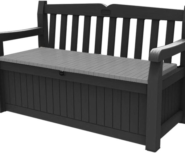 Keter Eden 265L Storage Bench – Graphite & Light Grey