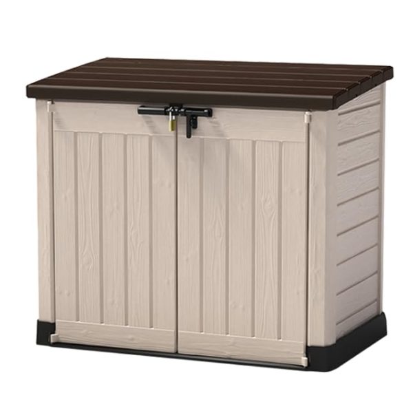 Keter Store-It Out Max Outdoor Garden Storage Shed, Beige and Brown, 145.5 x 82 x 125 cm (L x H x W)