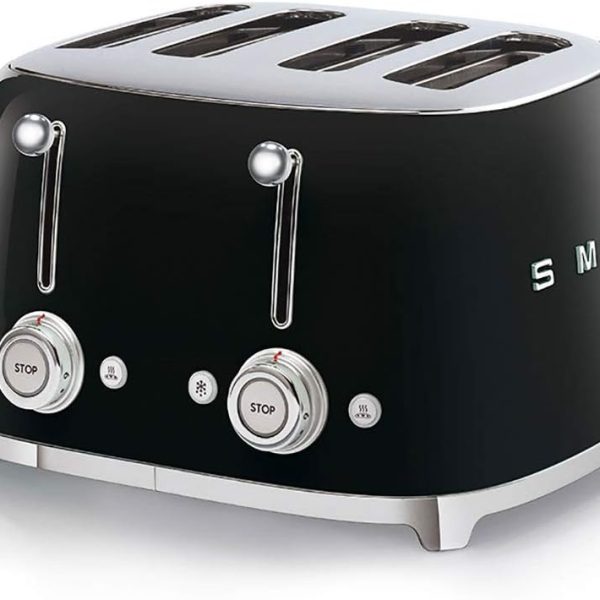 4 Slice Toaster 2000W Extra Wide Slots 6 Browning Levels Black