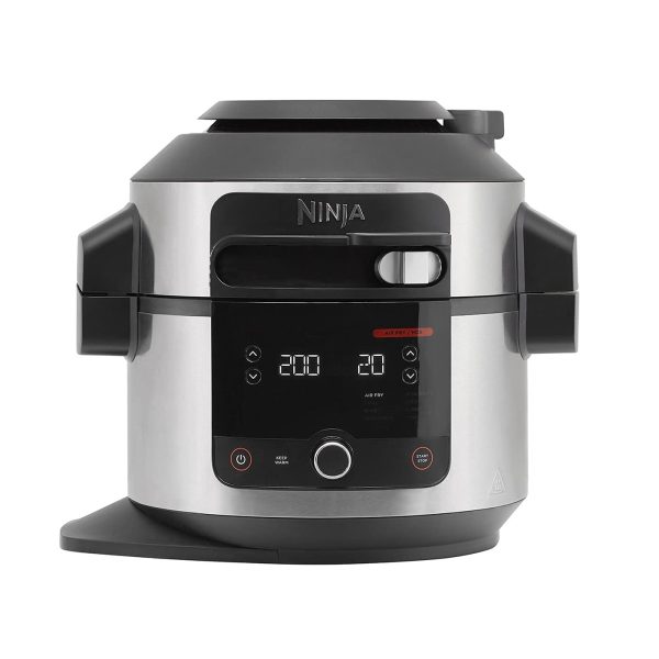 Ninja Foodi 11-in-1 SmartLid Multi-Cooker, 6L, Electric Pressure Cooker & Air Fryer, Layer Mains & Sides with Reversible Rack