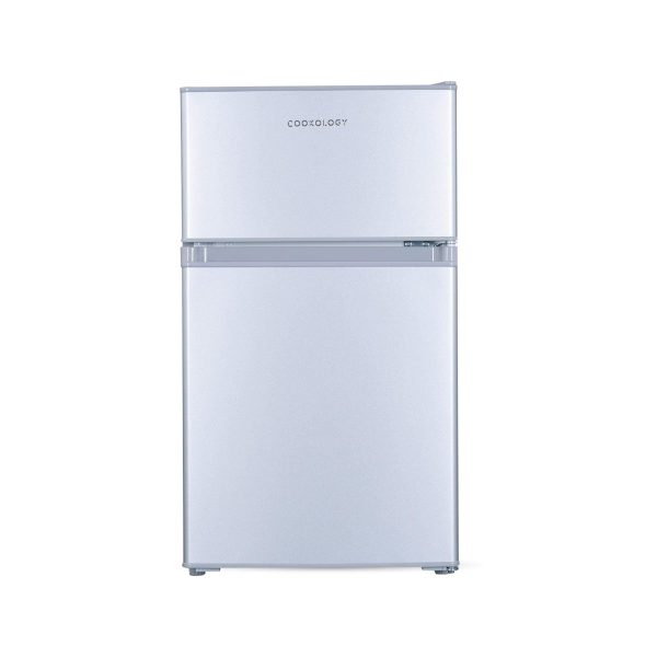 Cookology UCFF87SL 47cm Freestanding under counter Small Fridge Freezer in Silver