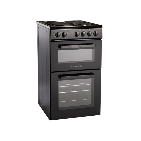 Electric Twin Cavity Cooker 93L 4 Zone Solid Plate Hob Black