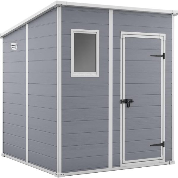 Keter Manor Pent 6 × 6ft Resin Garden Shed – Grey