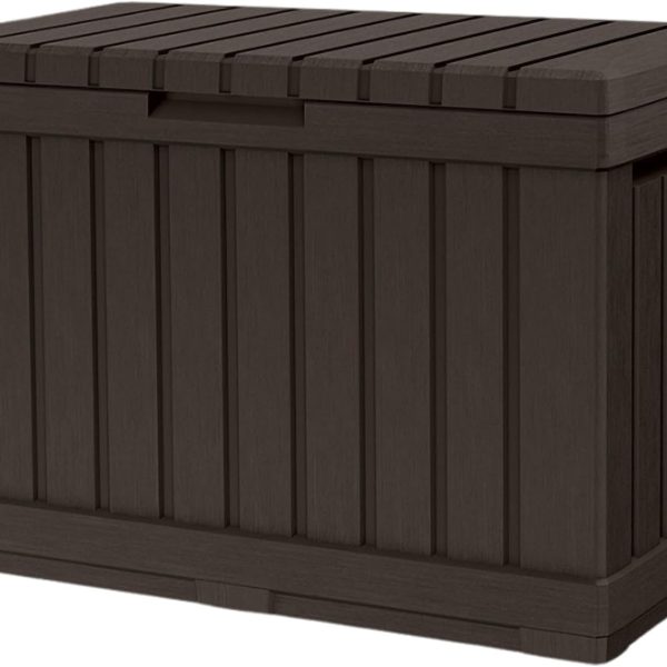 Keter Kentwood 190L Resin Garden Storage Box – Brown
