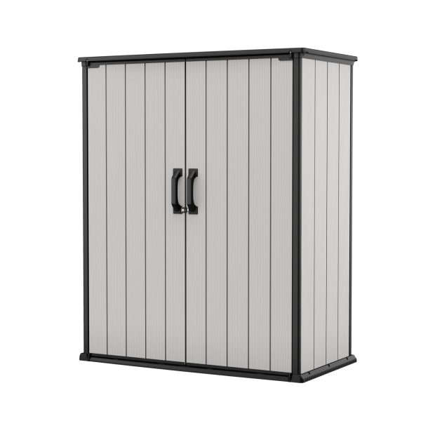 Keter Premier Shed Outdoor Resin Storage Shed with Shelf Brackets for Patio Furniture, Pool