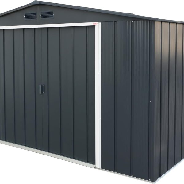 Duramax ECO 10 x 8 ft Galvanised Metal Garden Storage Shed - Anthracite