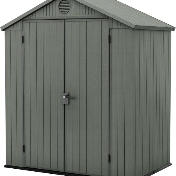 Darwin 6x4ft Double Door Garden Shed — Wood-Effect Outdoor Storage