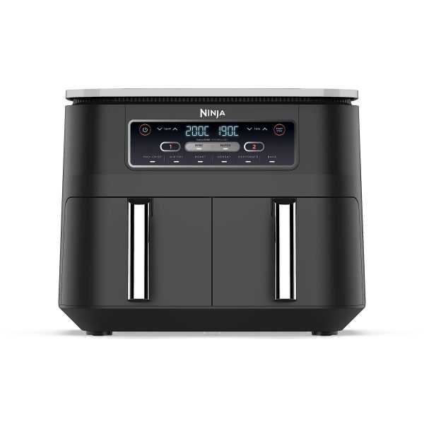 Ninja Foodi Dual Zone Digital Air Fryer, 2 Drawers, 7.6L, 6-in-1, Uses No Oil, Air Fry, Max Crisp, Roast