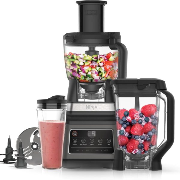 Ninja 3-in-1 Food Processor & Blender with Auto-iQ, Black BN800UK