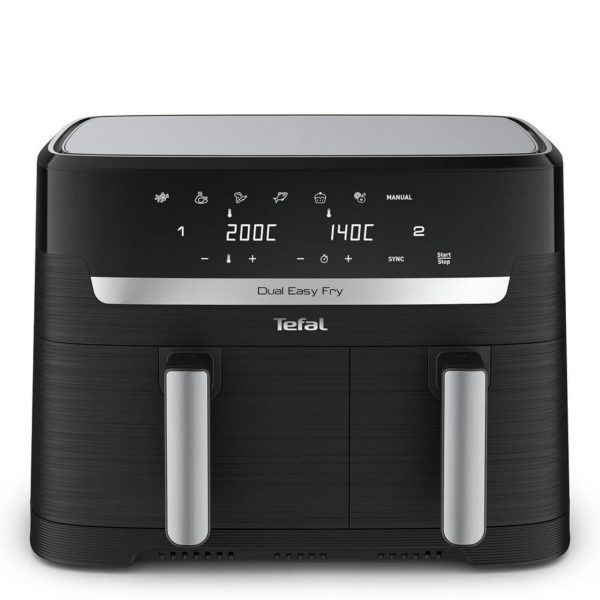 Tefal Easy Fry Dual Zone Digital Air Fryer, 2 Drawers, 8.3L, 8in1, Air Fry, Extra Crisp, Roast, Bake, Reheat