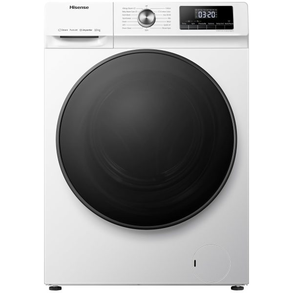 Freestanding Front Load Washing Machine – 10kg, 1400 RPM, Inverter Motor, Quick Wash, Steam Wash, White, Energy Class A
