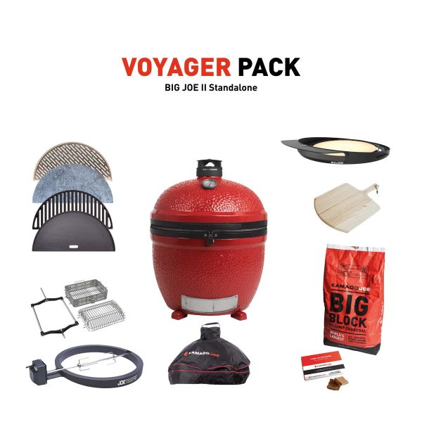 Kamado Joe Big Joe II Stand Alone Charcoal Grill With Voyager Pack