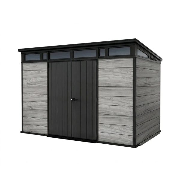 Keter 11×7 Cortina Heavy Duty Plastic Pent Shed Dark Grey