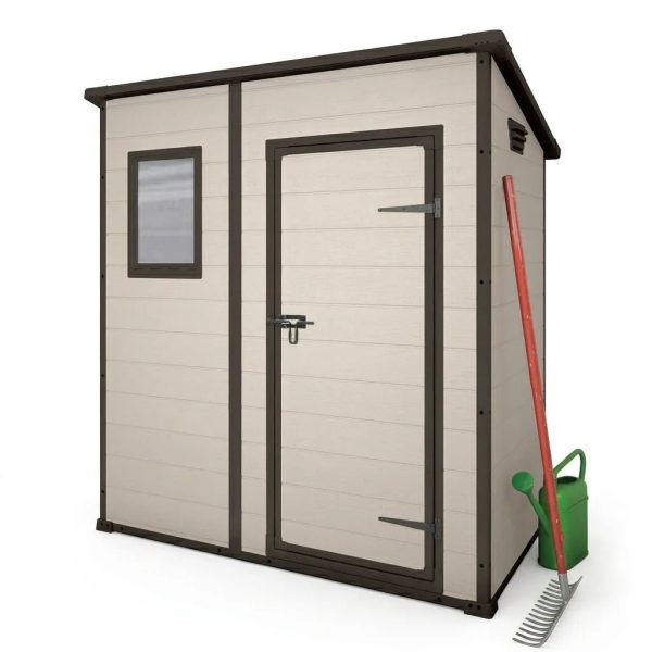Keter 6×4 Manor Plastic Pent Garden Storage Shed Beige
