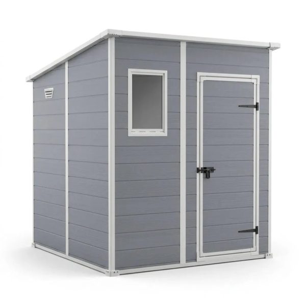 Keter 6×6 Manor Plastic Pent Garden Storage Shed Grey
