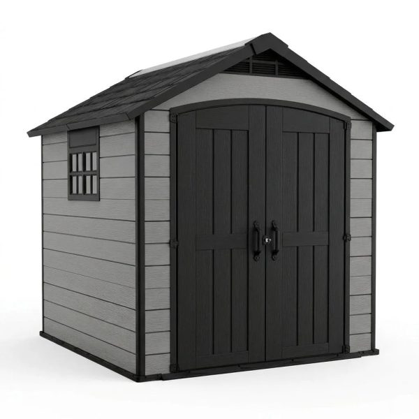 Keter 7.5’x11′ Premier Heavy Duty Plastic Shed Grey