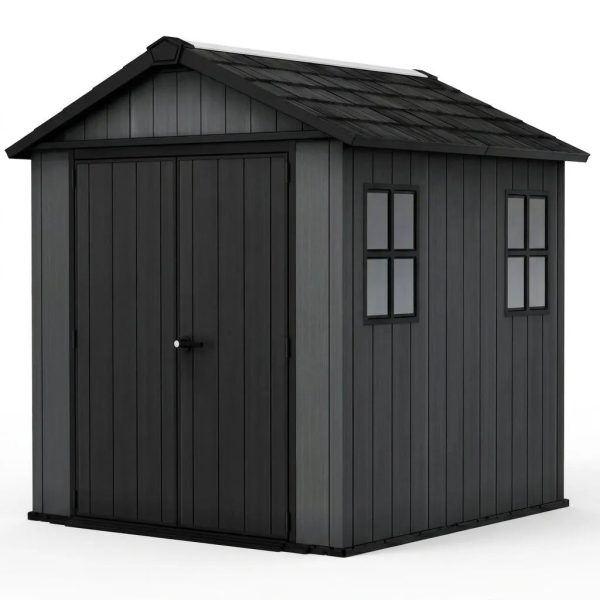 Keter 7’x7.5′ Newton Plus Side Entry Plastic Shed Dark Grey