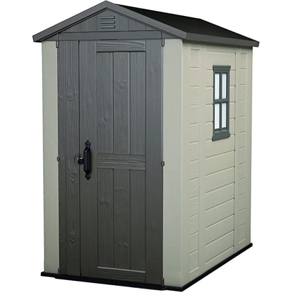 Keter 4’x6′ Factor Heavy Duty Plastic Garden Shed – Beige