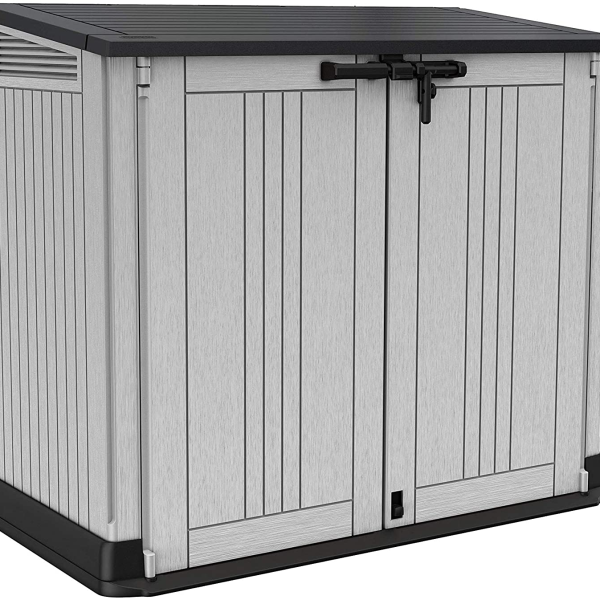 Store-It-Out Nova Outdoor Garden Storage Shed – Light Grey with Dark Grey Lid, 880L Capacity