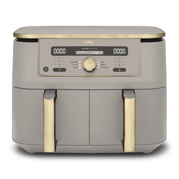 Ninja MAX Dual Zone Digital Air Fryer, 9.5L, Stone Gold DZ400UKSTGD