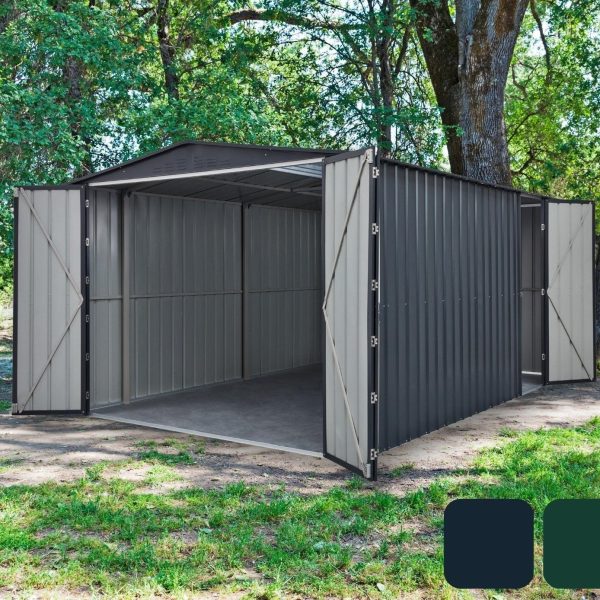 Globel 10 x 15 ft Dual Door Metal Workshop Garage