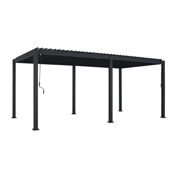 7.2m x 3.6m Rectangular Aluminium Louvered Pergola – Grey