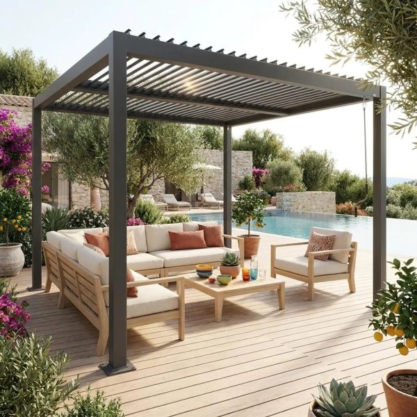 Palace 3x3m  Louvered pergola aluminium and steel 3 x 3m