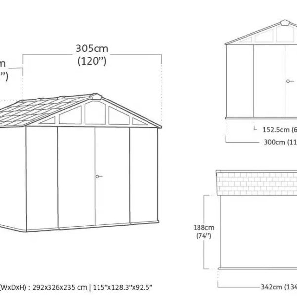 Keter Stronghold 10x11.5 Shed - Grey